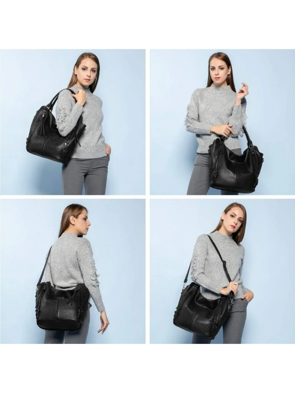 Stylish Faux Leather Hobo Purse for Women - Large Crossbody Tote with Holster